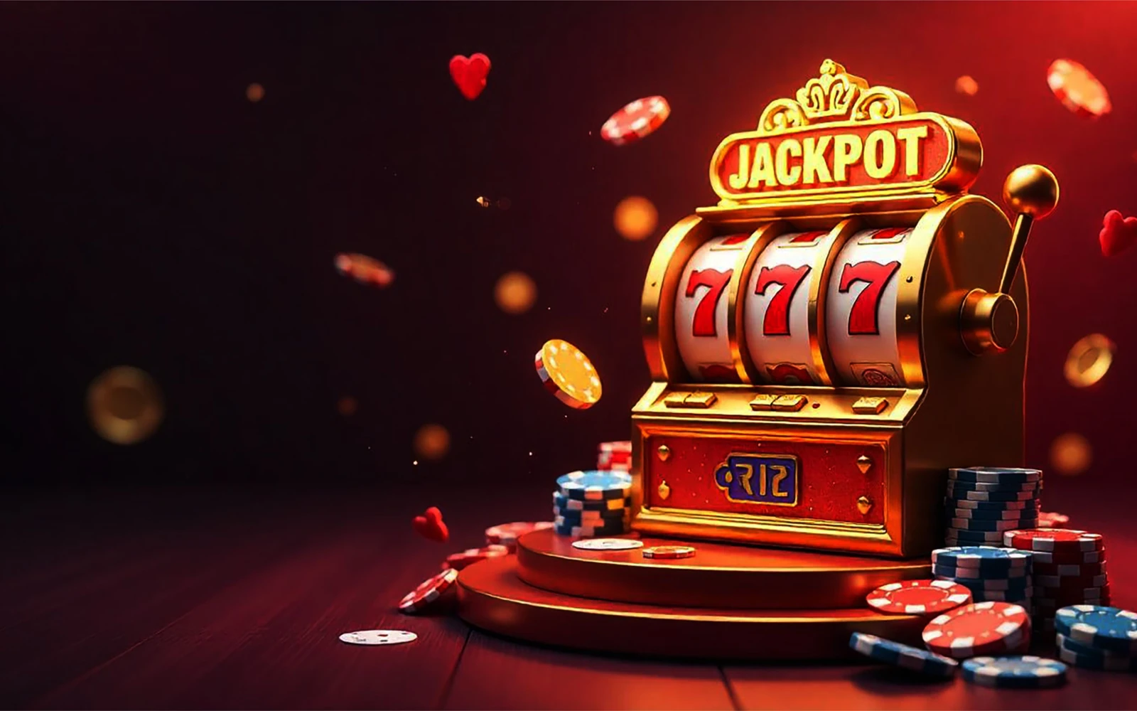 Reel slot digital dengan simbol bonus pada layar permainan