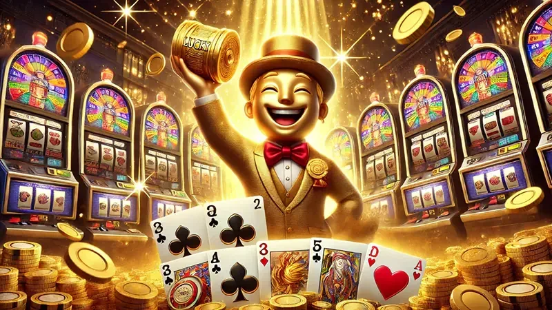 Antarmuka permainan slot mobile dengan tombol putar dan simbol reel